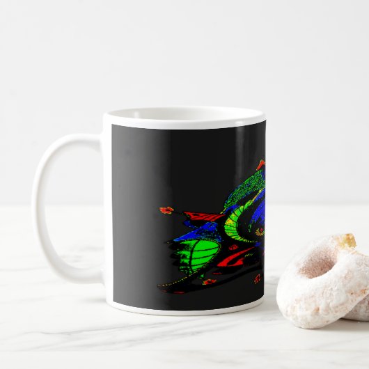 Tasse mit Weißkaffee, Art 1 D.1 (Mit Donut)