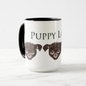 Tasse mit Welpengesichtern (Vorderseite Links)