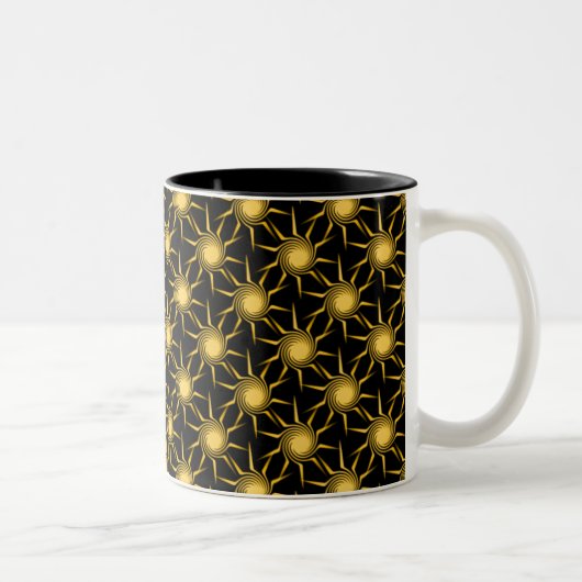 Tasse mit wirbelnden Sonnen, gelb (Rechts)
