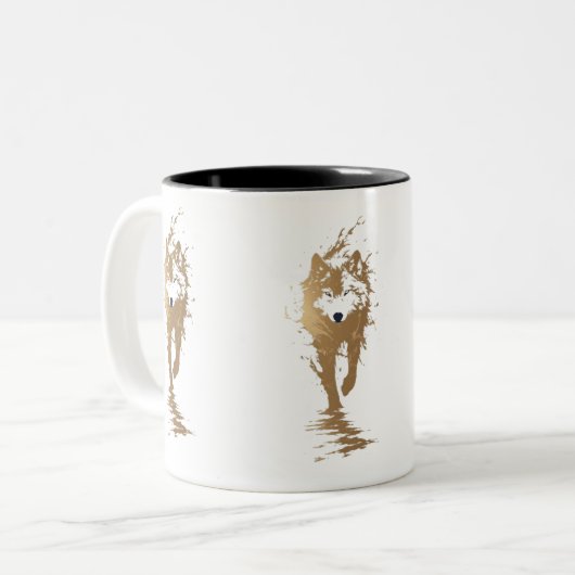 Tasse mit Wolf (Vorderseite Links)