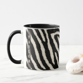 Tasse mit Zebramuster und individuellem Namen