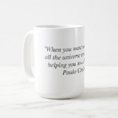 Tasse mit Zitat Paulo Coelho (Vorderseite Links)