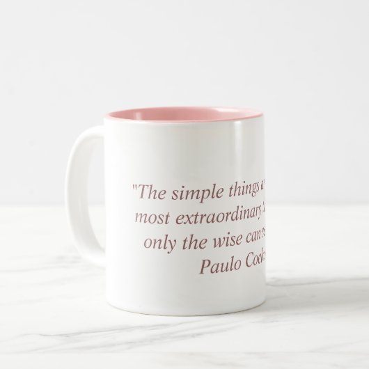 Tasse mit Zitat Paulo Coelho (Vorderseite Links)
