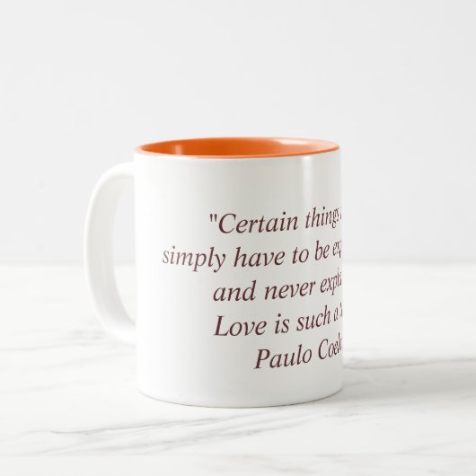 Tasse mit Zitat Paulo Coelho (Vorderseite Links)