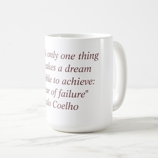 Tasse mit Zitat Paulo Coelho (VorderseiteRechts)