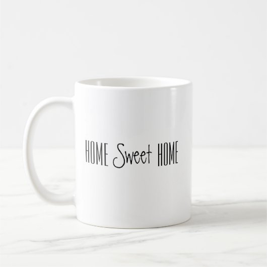 Tasse mit Zuhause Sweet Zuhause (Links)