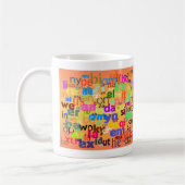 Tasse mit zwei Buchstabe-Wörtern (Links)