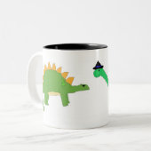 Tasse mit zwei Halloween-Dinosauriern (Vorderseite Links)