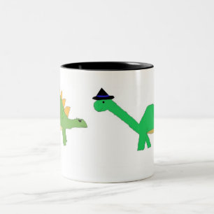 Tasse mit zwei Halloween-Dinosauriern