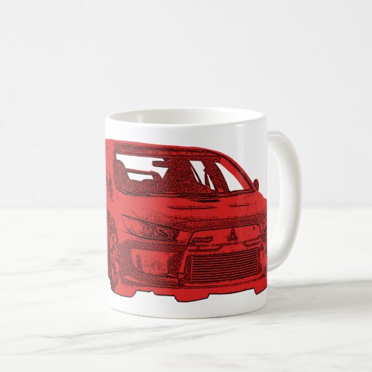Tasse Mitsubishi Evo (VorderseiteRechts)