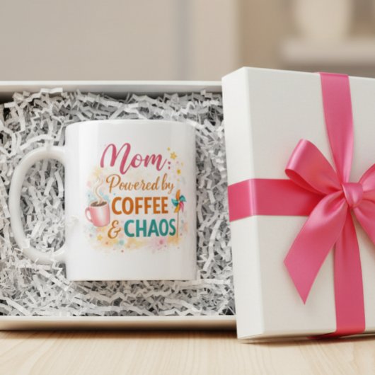 Tasse 'Mom Powered by Coffee & Chaos'
