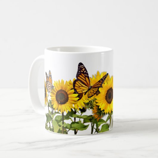 Tasse Monarch Sonnenblumen (Vorderseite Links)