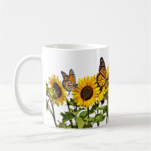 Tasse Monarch Sonnenblumen