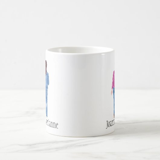 Tasse Monogramm Brünette Namen (Mittel)