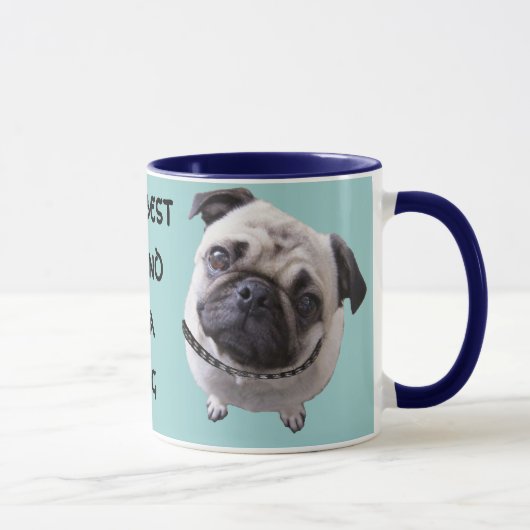 Tasse "Mops" blau (Rechts)