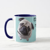 Tasse "Mops" blau (Links)