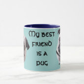 Tasse "Mops" blau (Zentrum)