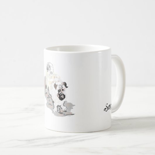Tasse: Mops Kaffeetasse (VorderseiteRechts)