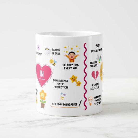 Tasse motivierend in oder aus Inspirationswörtern (Vorderseite)