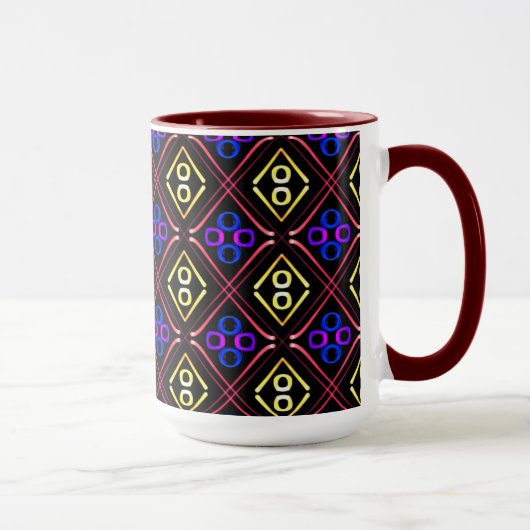 Tasse MUG Jimette Blaues Design Rot (Rechts)