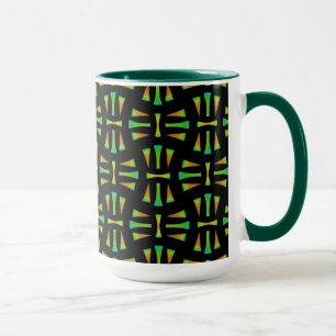Tasse MUG Jimette Design grün orange und schwarz