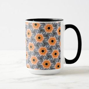 Tasse MUG Jimette Design orangees weißes schwarze