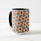 Tasse MUG Jimette Design orangees weißes schwarzes (Vorderseite Links)
