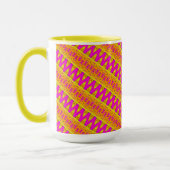 Tasse MUG Jimette Rosa-weißorangefarbenes Design (Links)