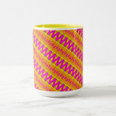 Tasse MUG Jimette Rosa-weißorangefarbenes Design (Zentrum)