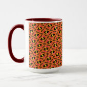 Tasse MUG Jimette Rosa-weißorangefarbenes Design (Links)