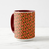 Tasse MUG Jimette Rosa-weißorangefarbenes Design (Vorderseite Links)