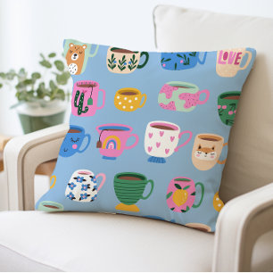 Tasse-Muster des Kaffees Kissen
