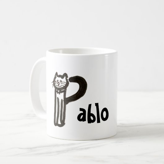 Tasse - Name mit dem Anfangsbuchstaben P (Vorderseite Links)
