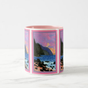 Tasse-NaPali Sonnenuntergang-Magentarot-Gefüllter Zweifarbige Tasse