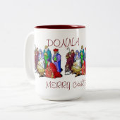 TASSE NATIVITY SCENE TRIAD PERSONALISIERT MERRY CH (Vorderseite Links)