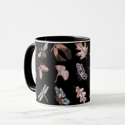 Tasse Naturdruck schwarz (Vorderseite Links)