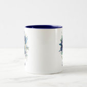 Tasse Navy Blue und Aquamarin Floral Individuelle (Mittel)