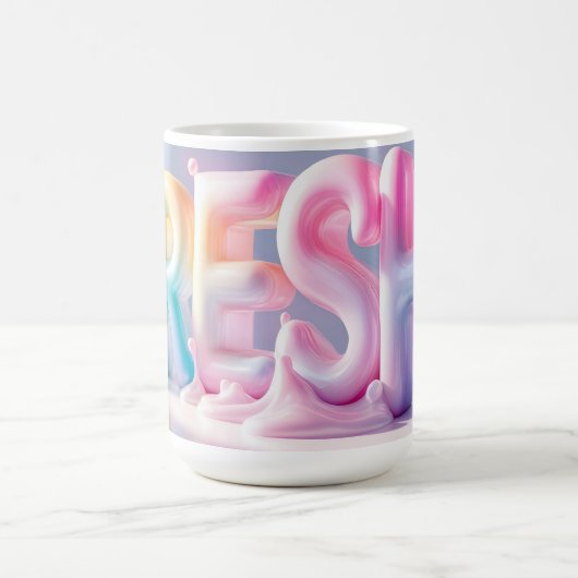 Tasse Neue 3D-Schrift (Mittel)
