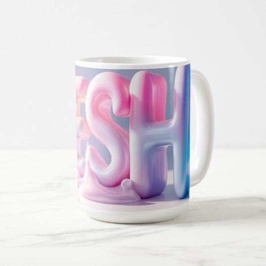 Tasse Neue 3D-Schrift (VorderseiteRechts)