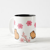 Tasse niedlich Capybara und Cherry Blossom | anmut (Vorderseite Links)