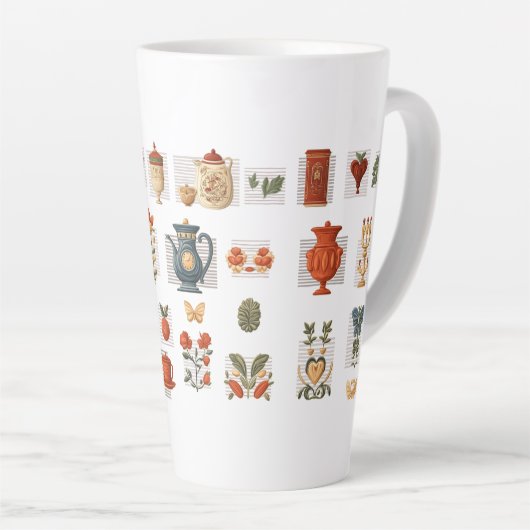 Tasse niedlich Collage Illustration (Rechte Ecke)