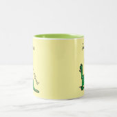Tasse niedlich Gelb und Grün von Dinosauriern (Mittel)