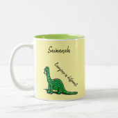 Tasse niedlich Gelb und Grün von Dinosauriern (Links)