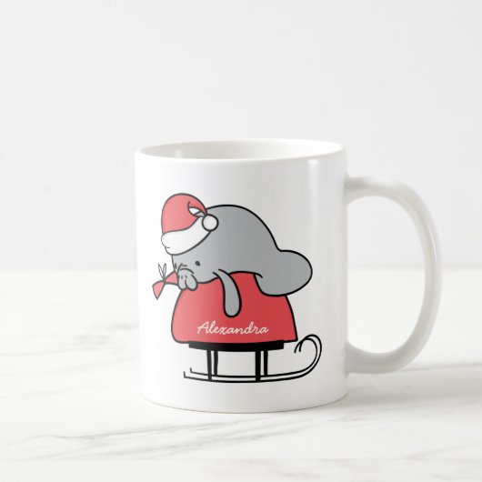 Tasse niedlich Manatee Weihnachtsnamen (Rechts)