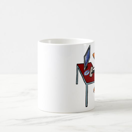 TASSE: Niedlicher lustiger Penguin, der an Kaffeetasse (Mittel)