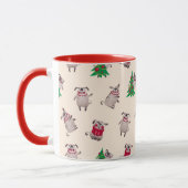 Tasse niedlicher Weihnachts-Möpsen (Links)