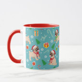 Tasse niedlicher Weihnachts-Möpsen (Links)