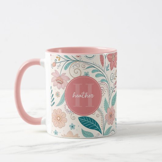 Tasse niedlicher Whimsischer Blume (Links)