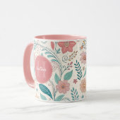 Tasse niedlicher Whimsischer Blume (Vorderseite Links)