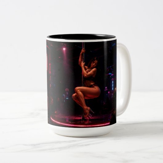 Tasse Nightclub Cyberpunk – Geschenktasse Da (VorderseiteRechts)